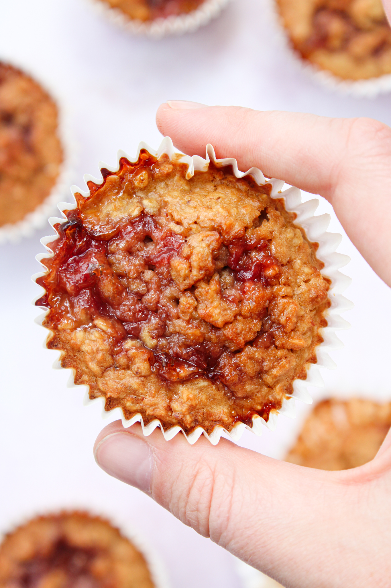 gezonde peanutbutter pindkaas jam jelly muffin gezonde snack bakken tussendoortje